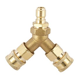 HYDDNice Pressure Washer Tee, 3/8 Inch Fitting Splitter Coupler, Quick Connect Two Gun to One Power Washer (1)