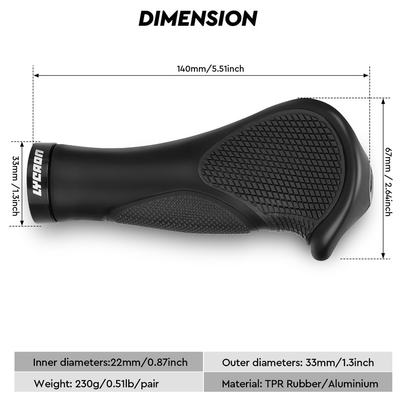LYCAON Bike Grips Handlebar - Mountain Bike Hand Grip, Bicycle