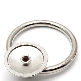 bnafes Drawer Ring Pull Drop Ring Knobs in Silver Tone - (6 Pcs)