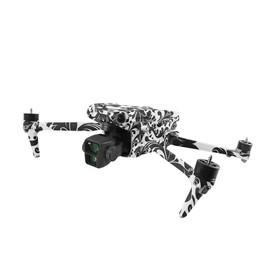 MightySkins Skin Compatible with DJI Air 3 - Black Damask | Protective, Durable, and Unique Vinyl Decal wrap Cover | Easy to Apply, Remove, and Change Styles