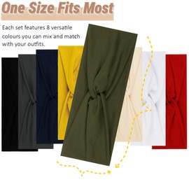 Turban Headbands for Women Boho Wide Women's Headbands for Hair Non Slip Twist Head Bands Headwraps Short Hair Stretchy Thick Fashion Accessories, Solid Color