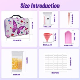 Diamond Painting Storage Containers, 40 Recipientes de Almacenamiento de Pintura de Diamante Transparente, Caja Compartimentos Plastico con Etiquetas adhesivas y Herramientas de Recogida para Semillas