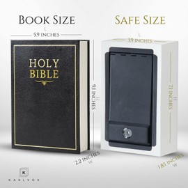 KASLVOX Real Pages Portable Diversion Book Safe Combination Lock - Hollowed Bible Book