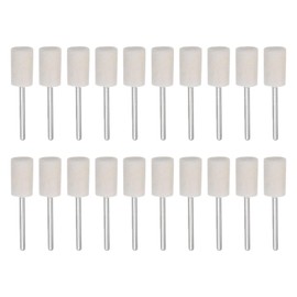 sourcing map 20pcs Wool Felt Mounted Mandrel Points 10mm Head 1/8 Inch Shank Cylinder Polishing Bits Burrs Felt Polishing Buffing Wheel for Rotary Tool