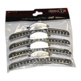 Head Jog Marcel Wave Klipz, Set Of 4 Aluminium 12.5cm Professional Finger Wave Clips For Vintage Styling. Strong & Lightweight Hairdressing Sectioning & Styling Vented Marcel Clips. (4 Pack)