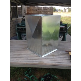 tinman 11.5”X23.5”X23.5 W/1 End Cap SUPPLY/RETURN AIR PLENUM GALVANIZED 26 GAUGE