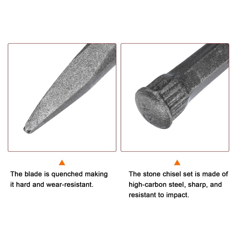 HARFINGTON 2pcs Masonry Chisel for Rock 10.6 Inch Pointed Head