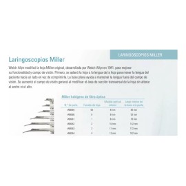 Welch Allyn Laringoscopio Welch Allyn Recto Miller Fibra Optica #00