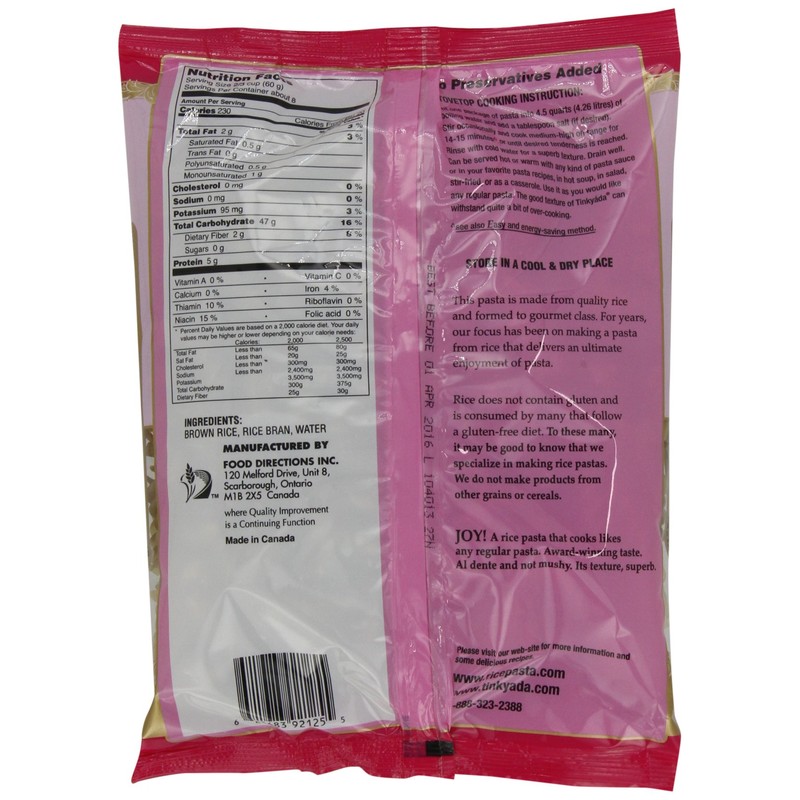 Tinkyada Brown Rice Pasta, Spirals, 16 Ounce (Pack of 12)