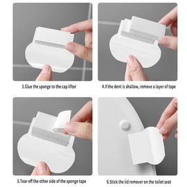 2-in-1 Toilet Lid & Seat Lifter - Avoid Touching, Ideal for Home, Office, Hotel - White