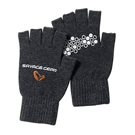 Savage Gear Knitted Half Finger Glove XL Dark Grey Melange Gloves