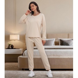 DAVID ARCHY Women Sweatsuits 2 Piece Set Casual Sweat Set for Women Pullover and Jogger Sweatpants Tracksuit Lounge Set