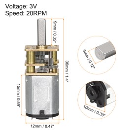 Rebower Micro Speed Reduction Miniature Gear Motor [for DIY Themes] - 20RPM / DC 3V / 1 Piece