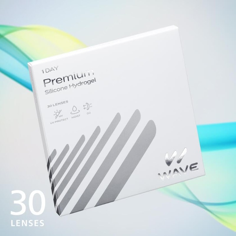 【30枚入り 1箱】WAVEワンデー プレミアム 【BC】8.8 【PWR】-5.50 ＜シリコーンハイドロゲル＞ クリア