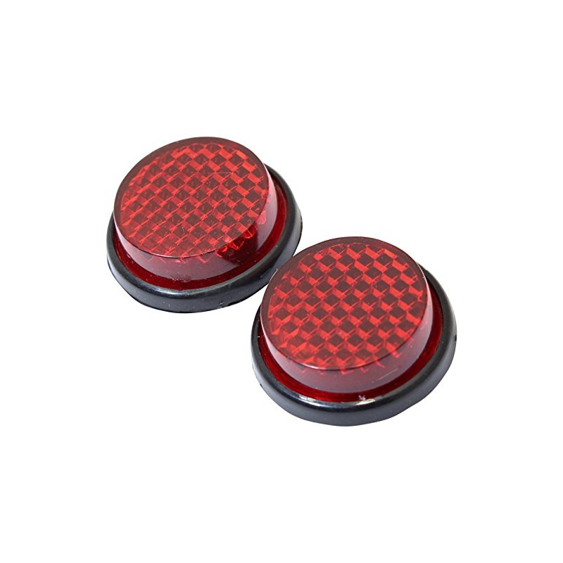 Ryde Round/Circular Motorcycle Safety Reflectors - Red