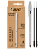 Bic CRBLK-3P Crystal Re'New 1.0 Ballpoint Pen, Oil-based, Black +