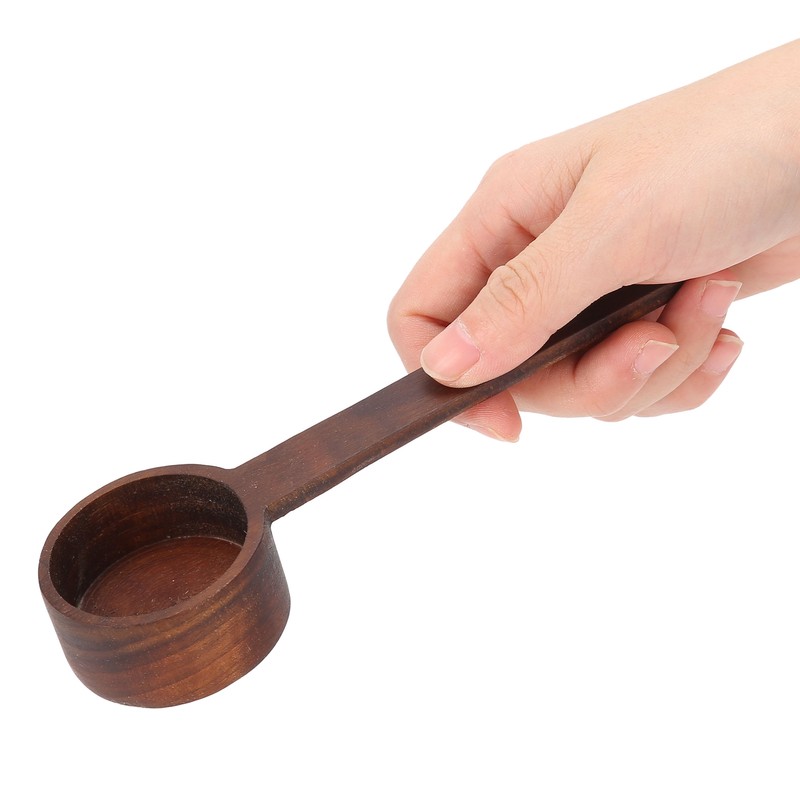 2Pcs Walnut Coffee Bean Measuring Spoon Food Grade Salt Spoon