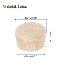 QUARKZMAN Pack of 56 Wooden Button Plugs, 8 mm / 0.31 Inch Flat Head Hardwood Screw Hole Plugs, Wooden Caps Knobs for Furniture, Woodwork, Crafts, Decor (9 mm x 8 mm)