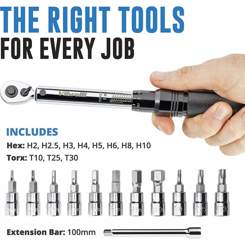 Vibrelli Multi Herramienta Bicicleta Torque Wrench