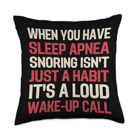 Retro Sleep Apnea Awareness Apparel Obstructive Awareness for Sleep Apnea Warrior Throw Pillow, 18x18, Multicolor