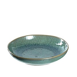 Leonardo Matera 018541 Deep Ceramic Plate, 1 Piece, Dishwasher-Safe Dinner Plate with Glaze, 1 Round Stoneware Plate, Diameter 20.7 cm, Green
