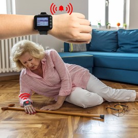 CYSSJF Personal Alarm for Elderly Wrist Wireless Caregiver Pager Elderly Alarm Call Button Call Bell For Elderly Patient Nurse with 1PC Wrist Pager + 2PCS Wrist Call Buttons