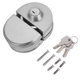 10‑12mm Thickness Glass Door Lock Stainless Steel Push Sliding Gate Lock with 3 Keys for Home
