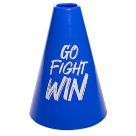Anderson's, Go Fight Win Blue and White Megaphones, 7 Inches, Set of 10, School Colors, Fan Gear, Noisemakers, Cheerleader Accessories, Team Spirit