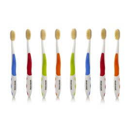 MOUTHWATCHERS Soft Flossing Toothbrushes for Adults, Value 8 Pack, Ultra Clean Manual Toothbrush Set for Sensitive Teeth & Gums, by Dr. Plotka, Assorted Colors