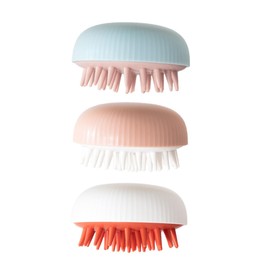 WOONEKY 3pcs Handheld Hair Clean Comb Scalp Shampoo Brush Dual-use Shower Hairbrush Tool