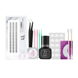 False Eyelashes Grafting Set for Beginners Eyelash Extension Practice Exercise Kit Eye Lashes Makeup Eye Pads Tweezers Glue Ring Brush Tools Kit