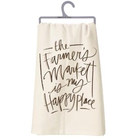 PBK NEW~The Farmer's Market is my Happy Place~TEA TOWEL 28"~Hand/Kitch