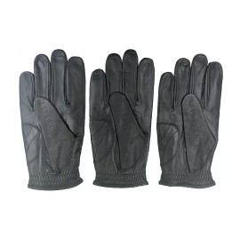 Eagle eye ***New***  (3) Mens All Cabretta Black Leather Golf Gloves (Right Hand) - 3XL