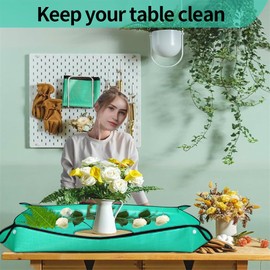 2PCS 39.4" x 29.53" Plant Repotting Mat Transplanting Mat Plant Potting Mat Indoor Succulent Potting Mat Foldable Waterproof Garden Mat Portable Gardening Soil Changing Watering mat Gardening Mat