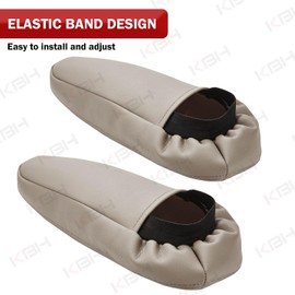 KBH Car Seat Armrest Cover for Lexus GX470 2003 2004 2005 2006 2007 2008 2009, Vinyl Leather Interior Accessories, Arm Rest Console Lid Cover with Elastic Band Design, 1 Pair (Ivory Tan)