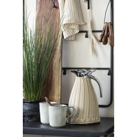 IB Laursen - Thermoskanne - Edelstahl, Polyrattan - Farbe: Natur/Silber - 27 x 16,5 cm - Volumen: 1,5 l