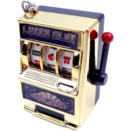 MAGIKON Mini Slot Machine Toy, Funny Lucky Slot Machine Bank with Spinning Reel and Keychain, Nice as Creative Festival Present Birthday Cake Decoration