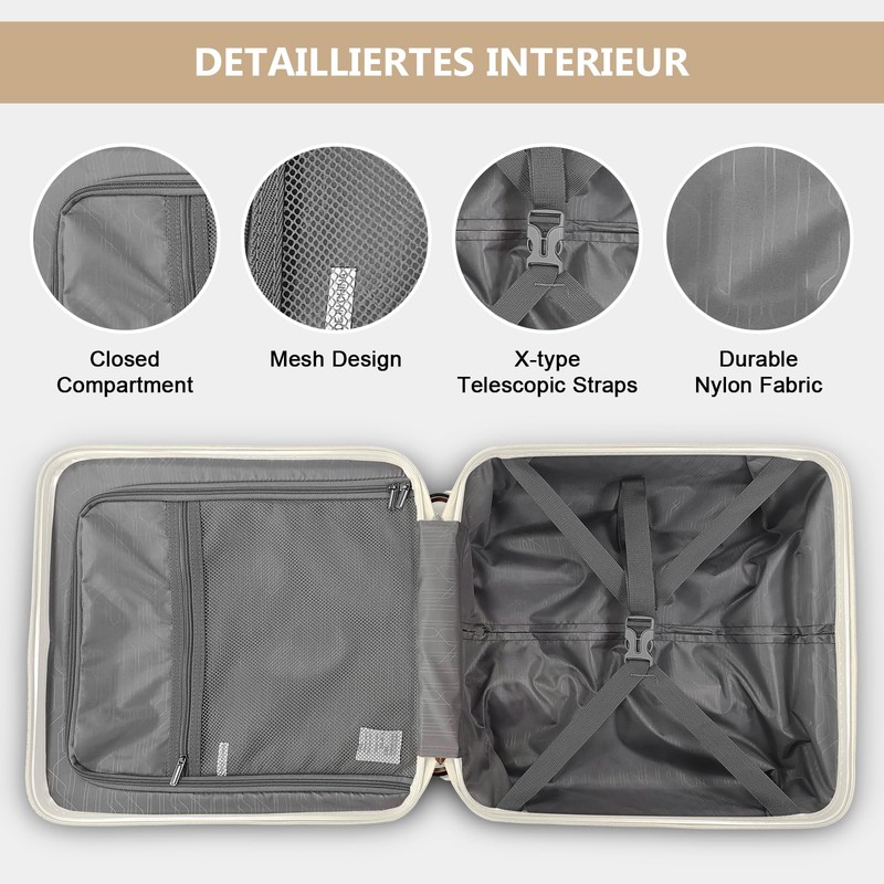 Joyway Carry on Luggage With Removable Spinner Wheels & Built-In