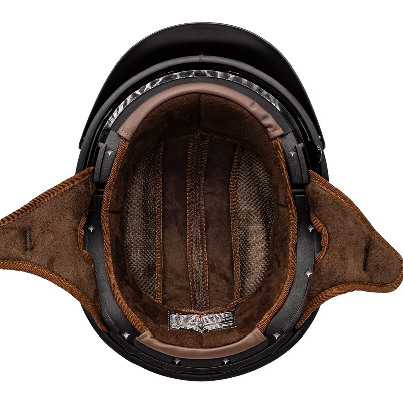 VCAN Cruiser Half Face Motorcycle Helmet with Drop-Down Sun Visor,