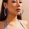 Denim Earrings for Women Exaggerated Denim Hoop Earrings Circle Heart