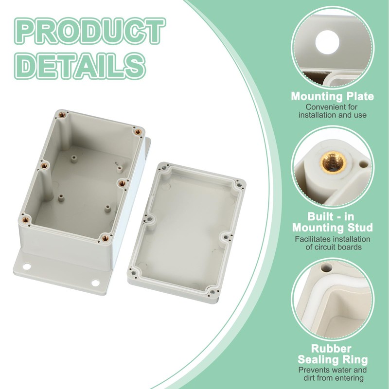 PATIKIL 6.38 Inch Junction Box, Electrical Enclosure Box ABS Plastic