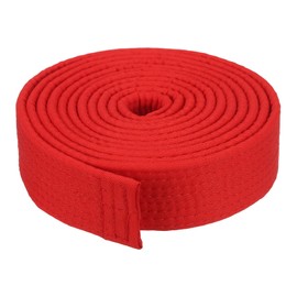 PATIKIL Taekwondo Colored Ranking Belt 1.6" x9.8Ft 3 m, Polyester Martial Arts Judo Karate Belt for Coach Teaching Practice, Red