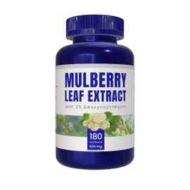 AZ Biotech White Mulberry Leaf Extract with 2% Deoxynojirimycin (DNJ), 620 mg, 180 Vegan Capsules, Non-GMO, Gluten-Free Herbal Supplement