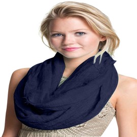 CJ Apparel Mobius Infinity Bufanda Snood Cowl Tubo Circular Eternity Chal Face Cover Pashmina NUEVO, Azul oscuro, Talla única