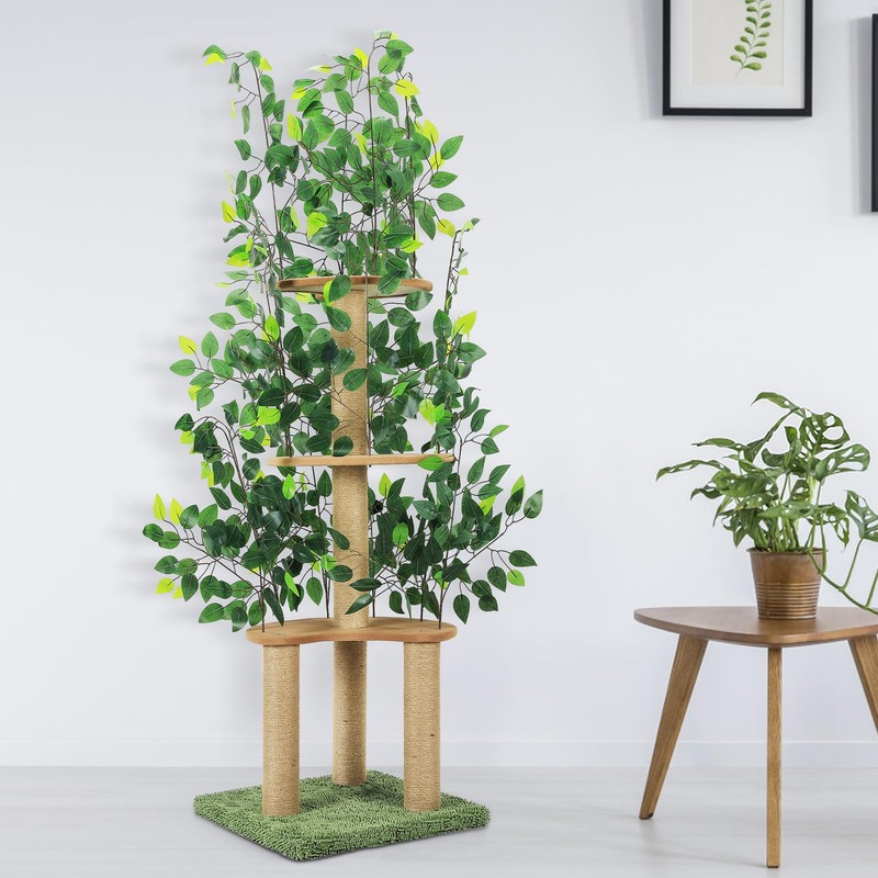 Cat Tree with Leaves, Cat Tower for Indoor Cats, Cat