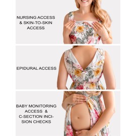 ECO BABY Made With Love 3 in 1 Labor and Delivery Gown for Hospital/Nursing Nightgown/Maternity Dress for Breastfeeding