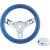 9-3/4 Inch Blue Metalflake Steering Wheel, 5-1/2 Dish
