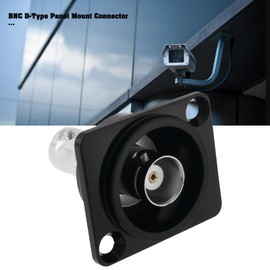 YINETTECH 2 Sets 50 Ohm BNC D Type Panel Mount Connectors 31 x 26 mm with Waterproof Cover for Broadcast Security Surveillance Communication Devices