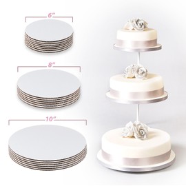 StarMar Set of 18 - Cake Board Rounds, Circle Cardboard Base, 6, 8 and 10-Inch. Perfect for Cake Decorating, 6 of Each Size