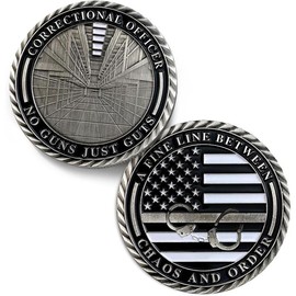 Delicate Thin Gray Line Challenge  - Correctional Officer Gray Prison    - Law Enforcement Corrections Officer Gifts -   Correctional Officers - Color: A - Correctional Officer